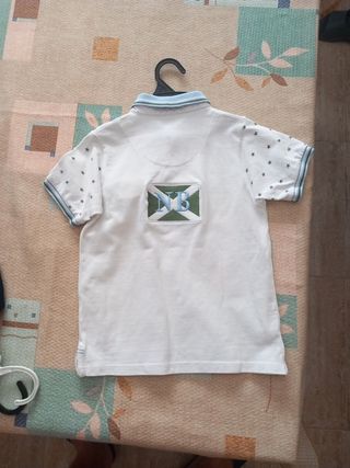 Polo niño 6 años - Blanco con estrellas