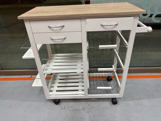 Carrito cocina - blanco y beige