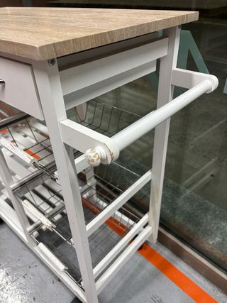 Carrito cocina - blanco y beige