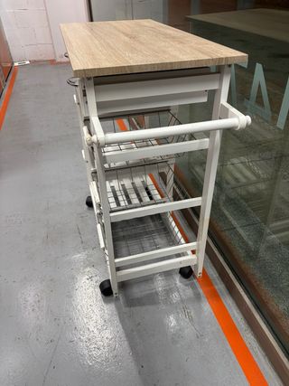 Carrito cocina - blanco y beige