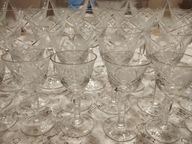 Set Bicchieri antichi di cristallo