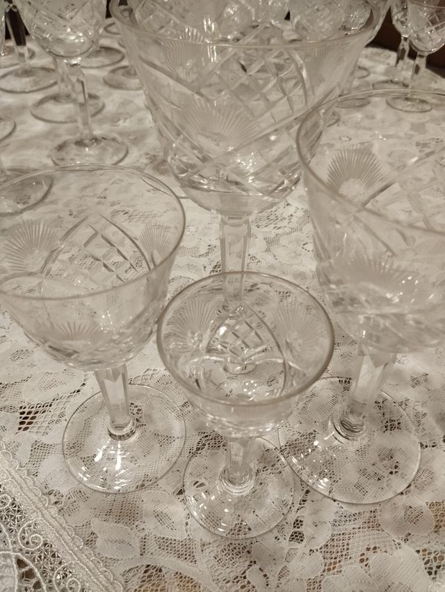 Set Bicchieri antichi di cristallo