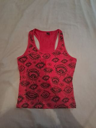 Top rojo ojos - Talla M