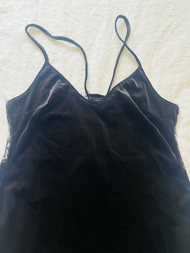 Vestido terciopelo negro Sfera talla S