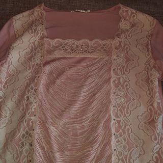 Blusa rosa encaje, talla m/l
