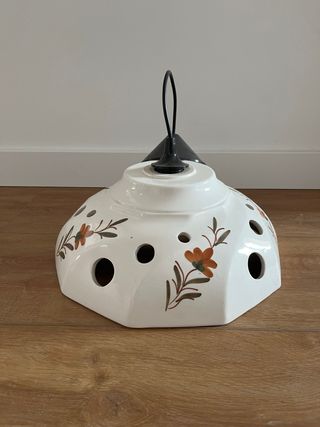 Lámpara vintage porcelana flores