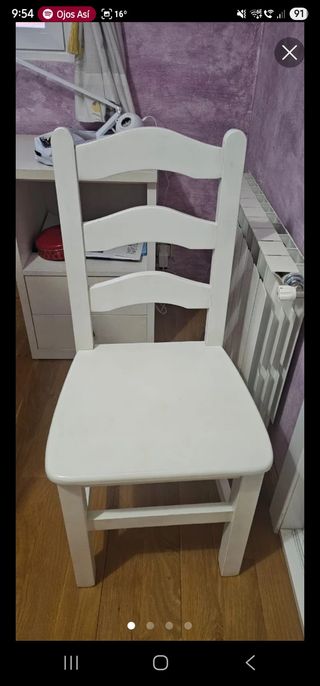 Silla blanca madera - Decoración