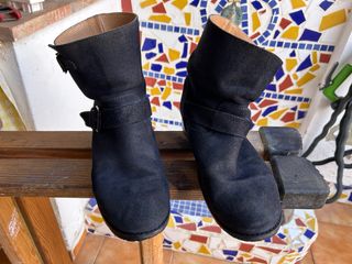 Botines Piel (ante) azul