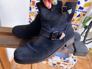Botines Piel (ante) azul