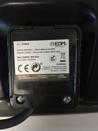 Hornillo eléctrico EDM