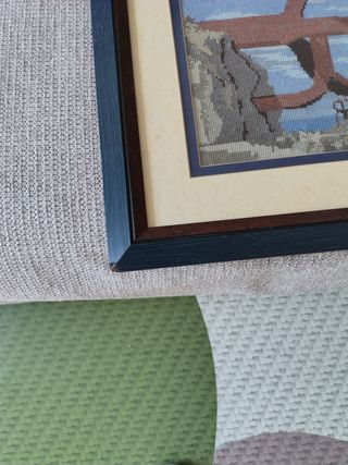 Cuadro bordado: peine del viento a punto cruz