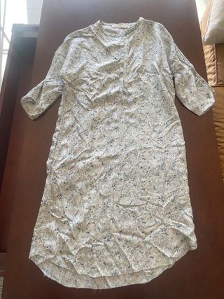 Vestido lovemilla beige estampado. 