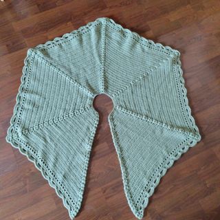 Capa tejida a crochet - Verde