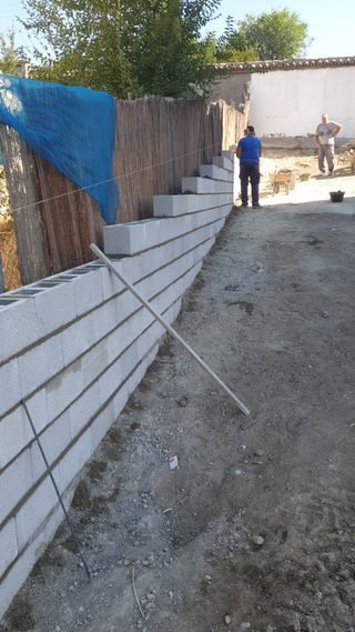 Escalera exterior hormigón impreso
