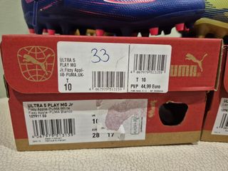 4 Botas fútbol Puma niño talla 28