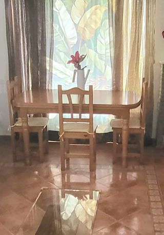 Mesa comedor + 6 sillas madera.