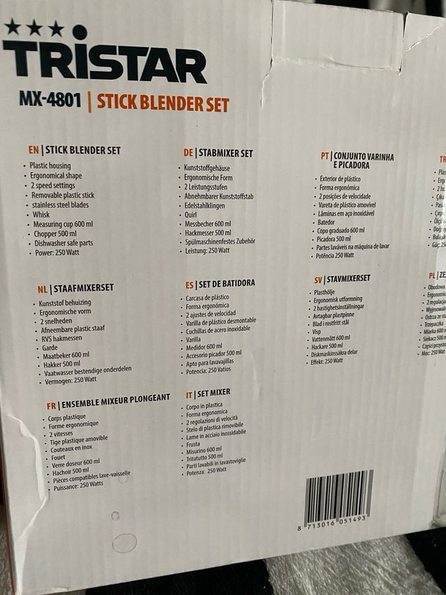 TRISTAR MX-4801 - Batidora de varilla 4 en 1