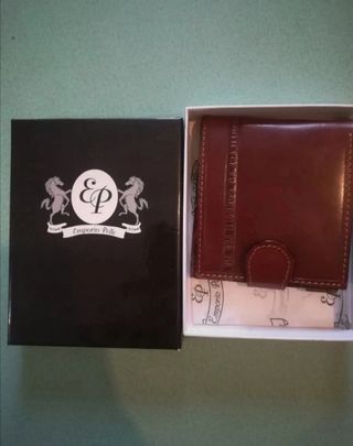 Portafoglio Emporio Pelle marrone vera made Italy 
