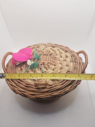 Cesta mimbre costurero vintage