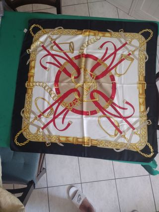 Foulard seta oro rosso