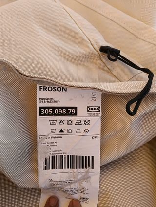 2 Fundas tumbona Frösön IKEA blanca 190x60cm
