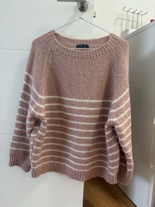 Jersey rosa y blanco a rayas