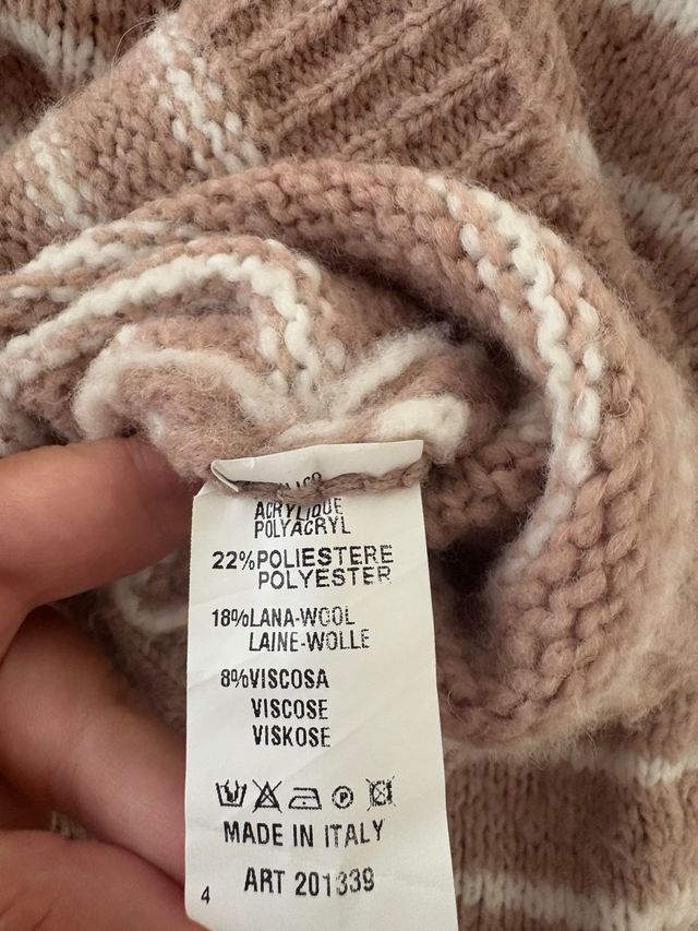 Jersey rosa y blanco a rayas