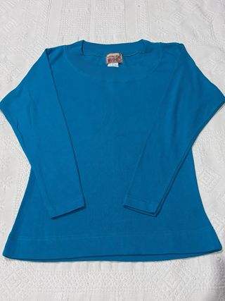 Camiseta manga larga turquesa