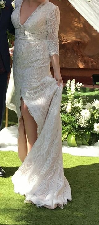 Vestido novia boho encaje. 