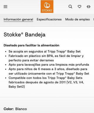 Bandeja Stokke - Trona bebé