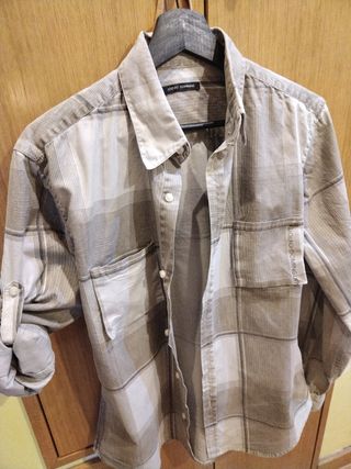 Camisa ADOLFO DOMINGUEZ cuadros beige-gris