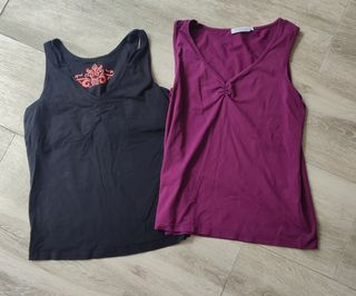 3 Camisetas Tirantes Deporte - Negro, Morado