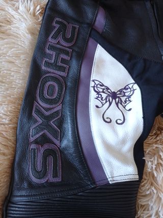 Traje moto piel Rhoxs mujer. Talla 38