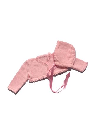 Conjunto de chaqueta y capota rosa 3-6 meses