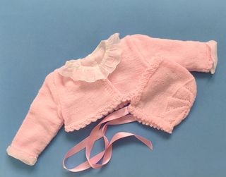 Conjunto de chaqueta y capota rosa 3-6 meses
