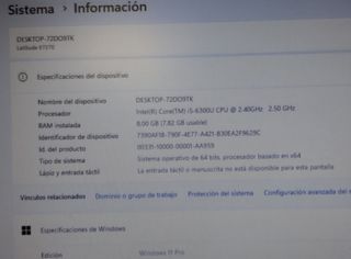 Portátil  i5 6G 8GB 128GB ssd garantía tienda