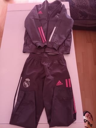 Chándal Adidas niño gris-rosa