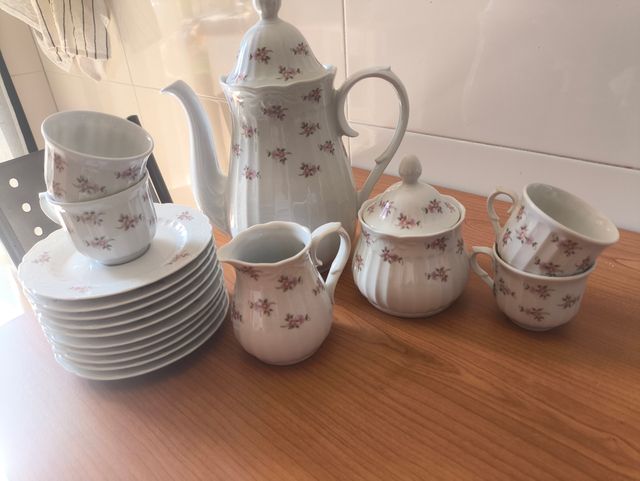 Juego café/té SANTA CLARA porcelana