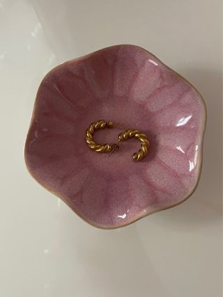 Plato joyero cerámico rosa