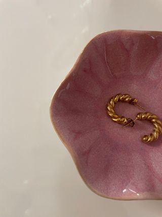 Plato joyero cerámico rosa