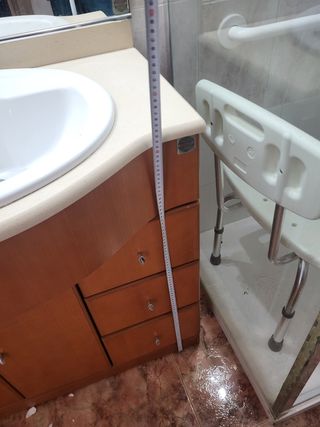 Mueble lavabo baño - Madera con espejo y luces
