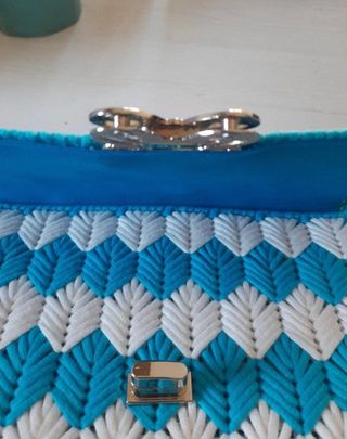 Borsetta uncinetto turchese