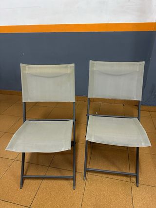 Mesa y sillas jardín - Gris y beige