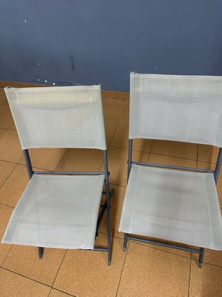 Mesa y sillas jardín - Gris y beige