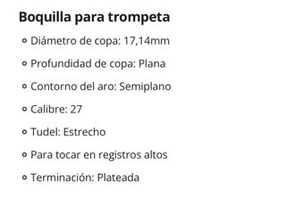 Boquilla Trompeta Schilke 15A4a plata