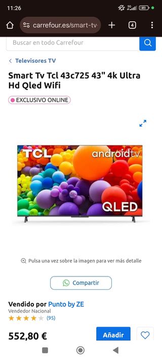 TCL 43c725 Smart TV 43" QLED
