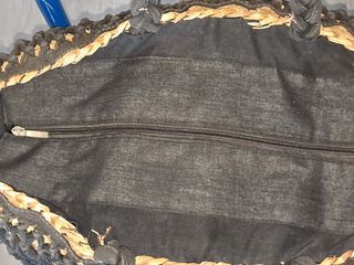 Cesto playa beige y negro