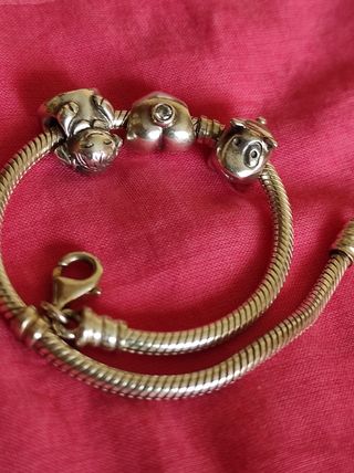 3 charms plata Pandora ORIGINALES 