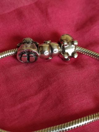 3 charms plata Pandora ORIGINALES 
