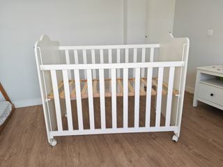 Cuna bebé blanca 60x120 BabyKlass